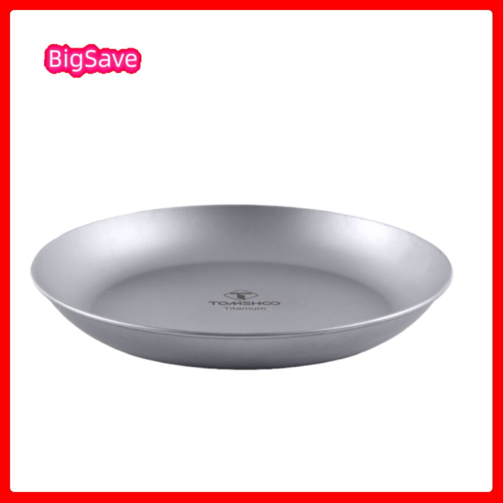 Camping Cooking Dishes - Portable Titanium Round Camping Plate Outdoor