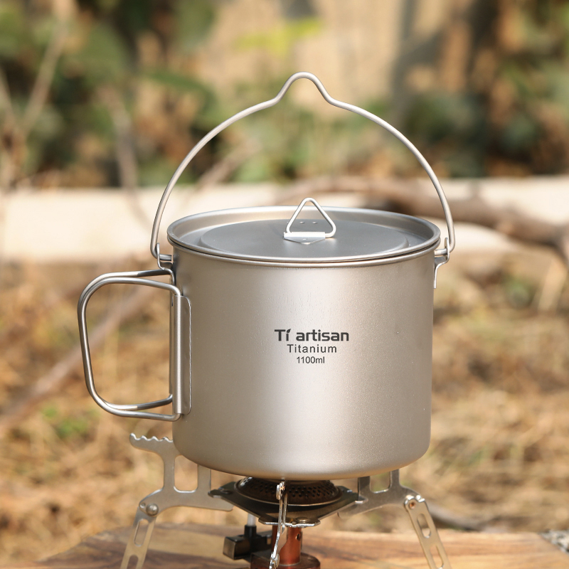 Camping Cooking Backpack - Tiartisan Titanium 1.1L Camping Pot Outdoor