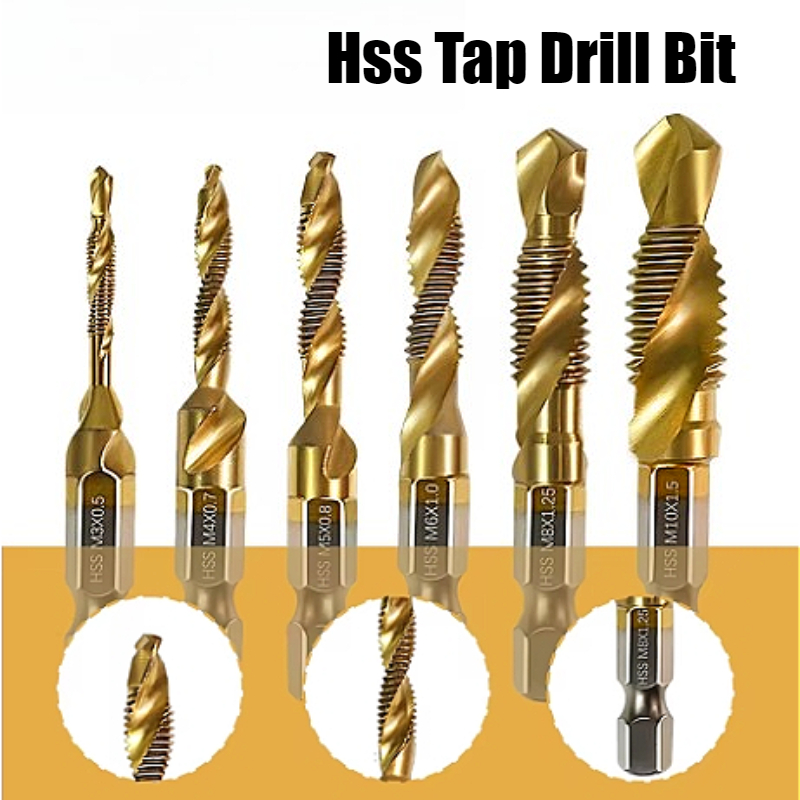 Mess Kit Titanium - 6PCS Metric Titanium Drill Tap Combination