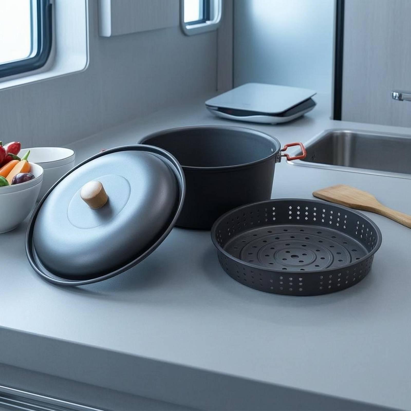 Camping Cooking Vessel - Aluminum Alloy Outdoor Cooking Vessel Steam