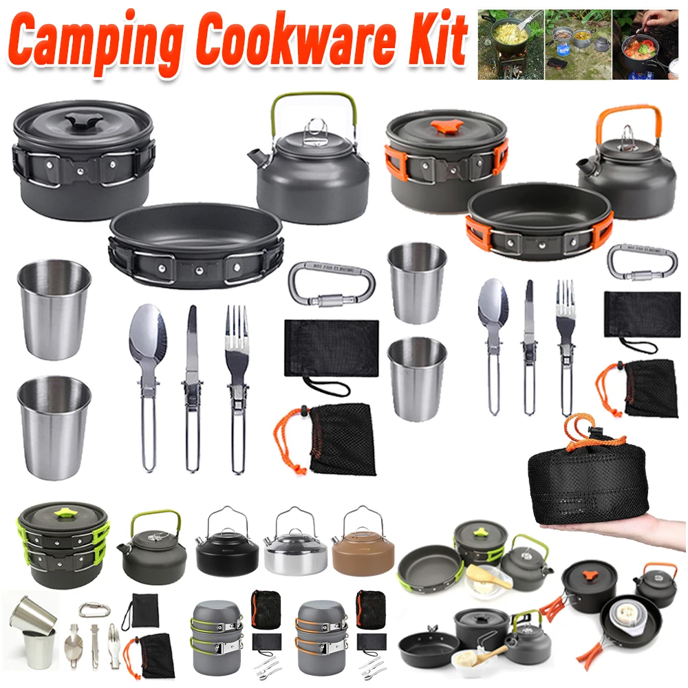 Camping Cooking Bowl - Camping Cookware Kit Kettle Pot Pan