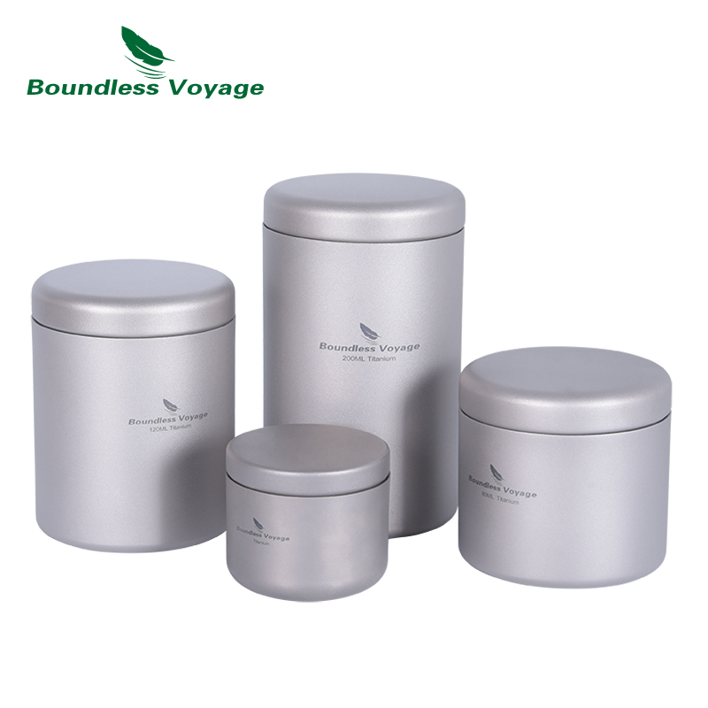 Mess Kit Titanium - Boundless Voyage Titanium Tea Caddy Canister