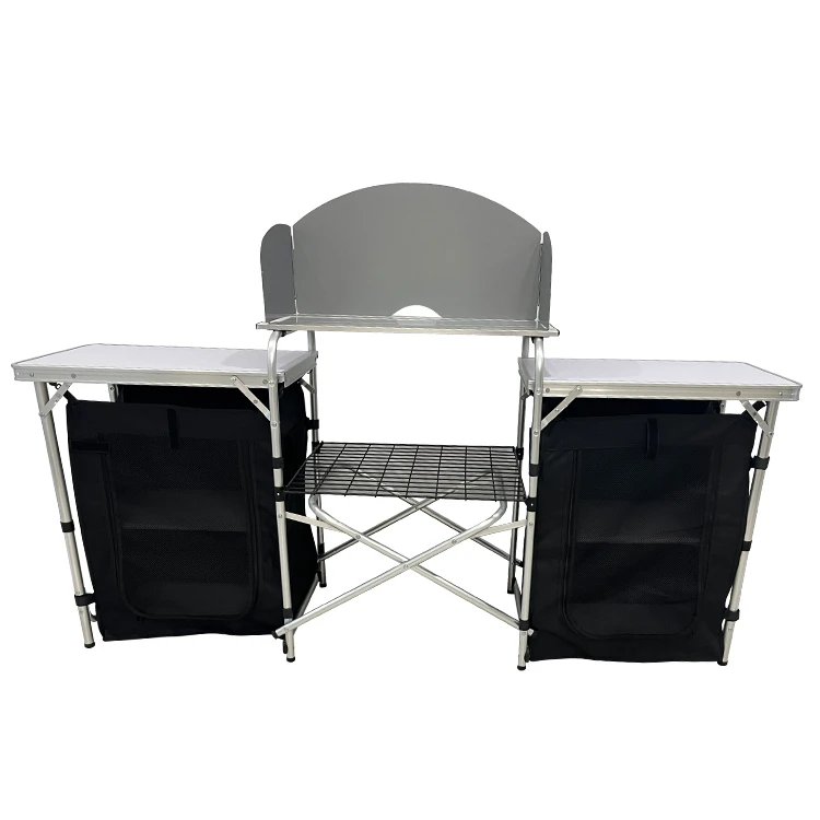 Camping Outdoor Cooking Table - Outdoor Camping Aluminum Portable Kitchen Folding