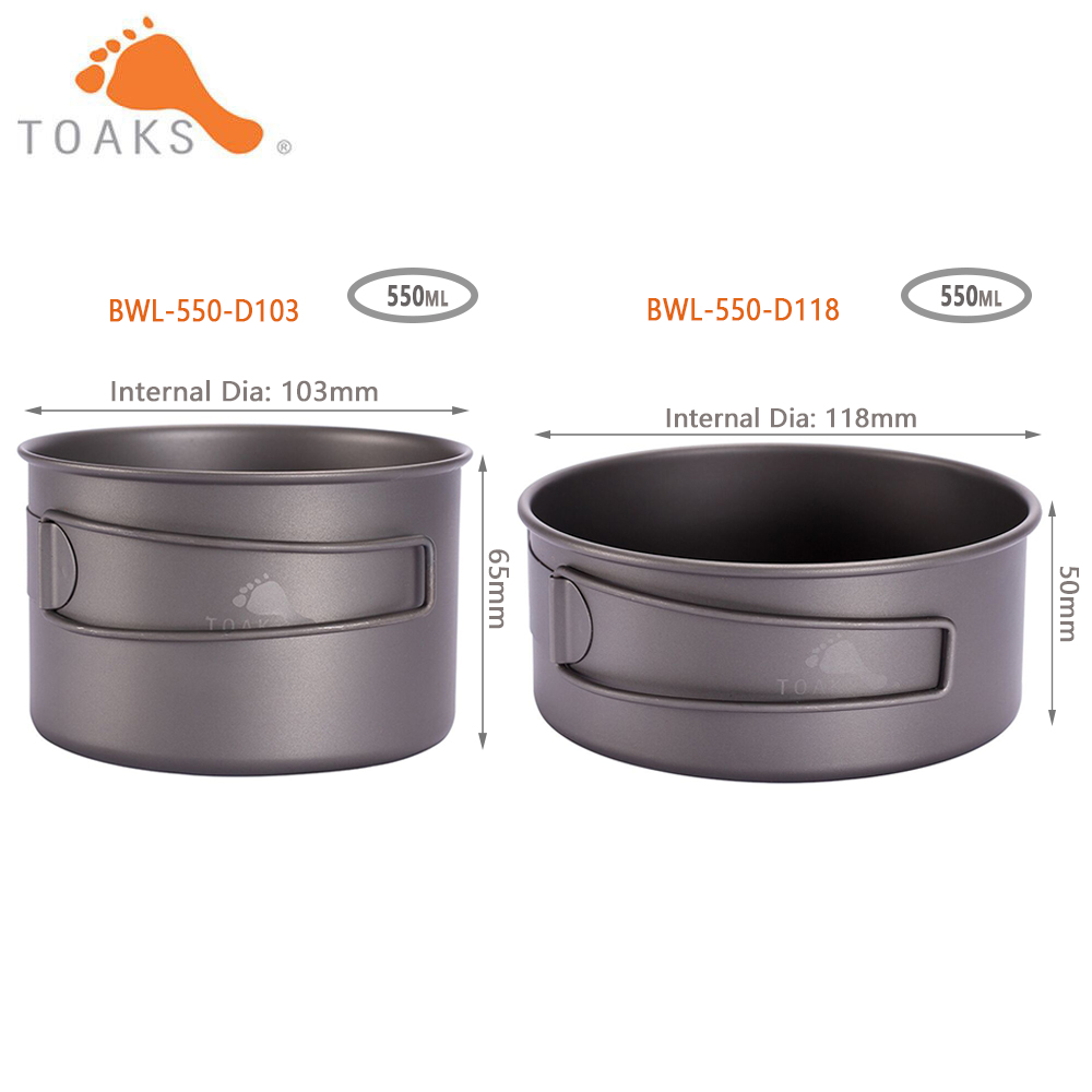TOAKS BWL-550  Camping Titaniu - Mess Kit Titanium ulasan dan harga