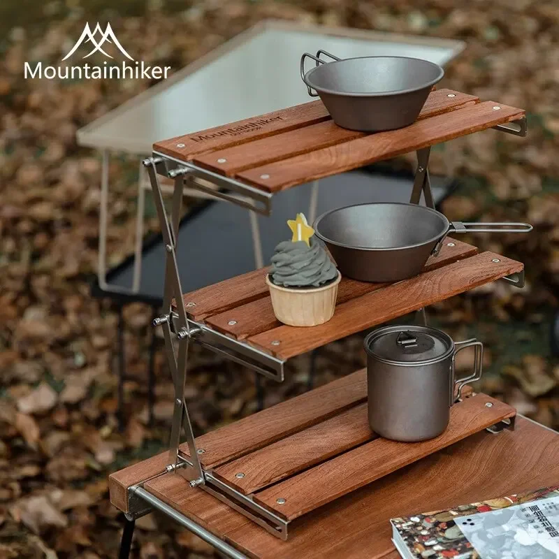MOUNTAINHIKER Three-tier Rack  - Camping Cooking Table Foldable ulasan dan harga