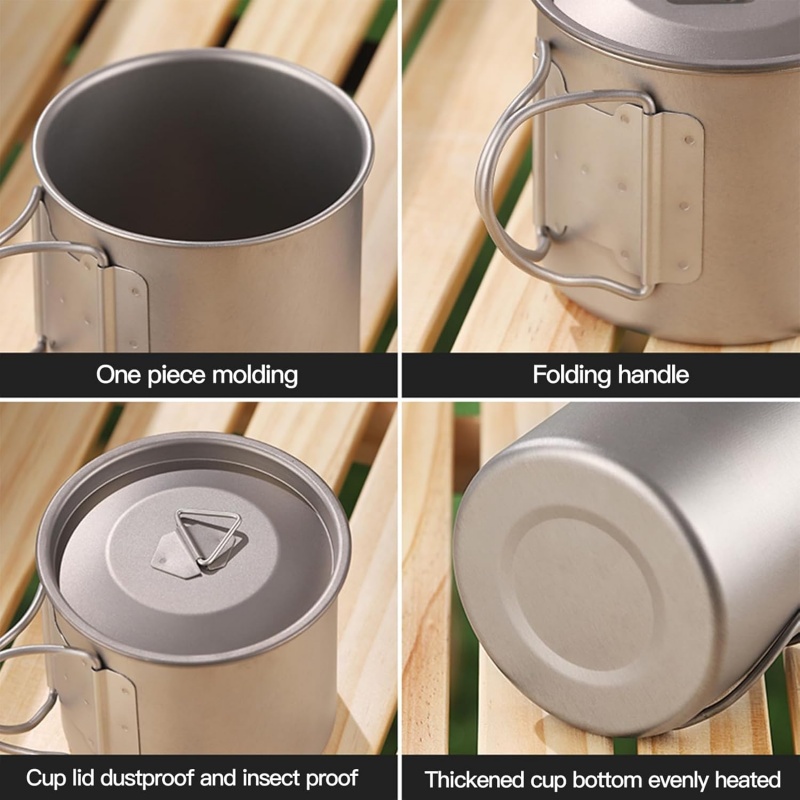 Titanium Camping Mug with Fold - Camping Cooking Backpack ulasan dan harga