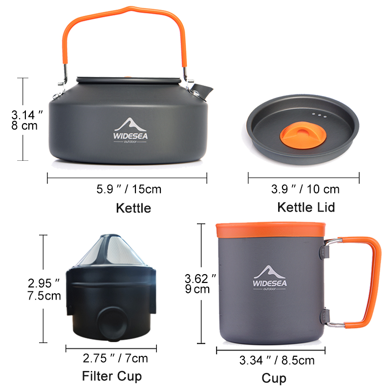 Widesea Camping Coffee Cookwar - Camping Cooking Set With Kettle ulasan dan harga
