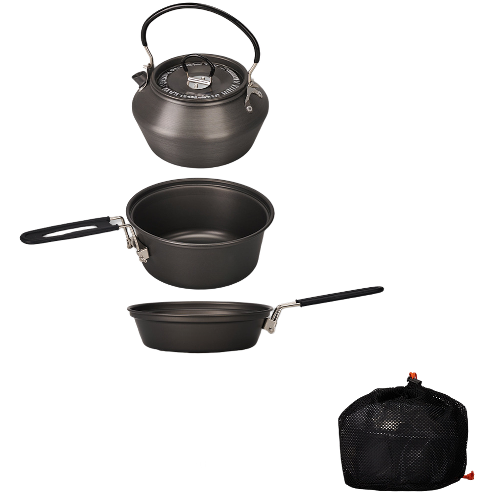 Lightweight Aluminum Alloy Cam - Camping Cooking Set With Kettle ulasan dan harga