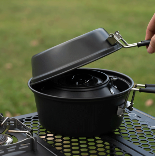 Lightweight Aluminum Alloy Cam - Camping Cooking Set With Kettle ulasan dan harga