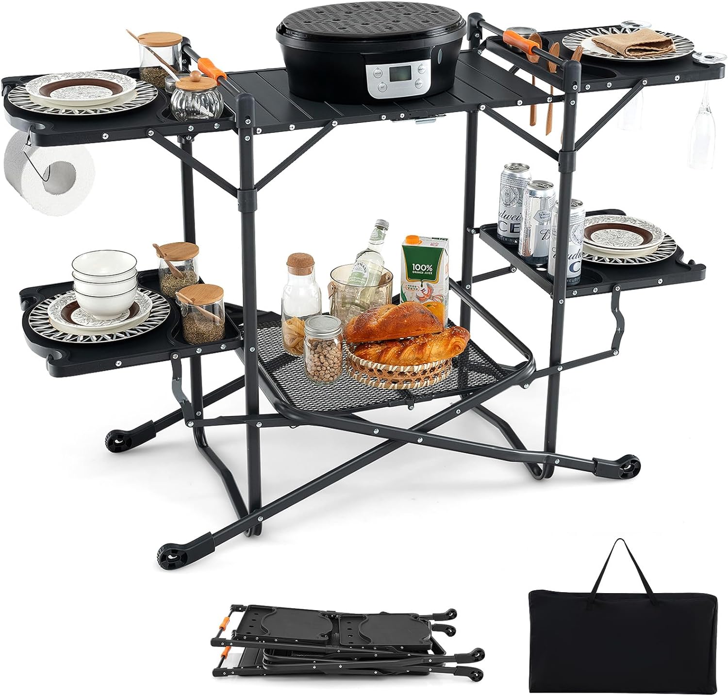 Portable Camp Cooking Table wi - Camping Cooking Table With Storage ulasan dan harga