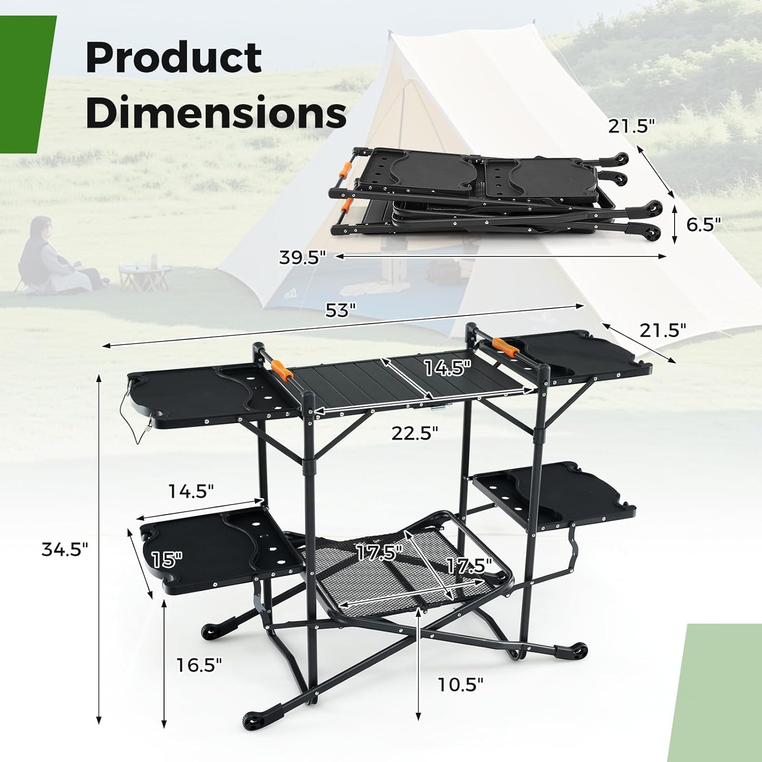 Portable Camp Cooking Table wi - Camping Cooking Table With Storage ulasan dan harga