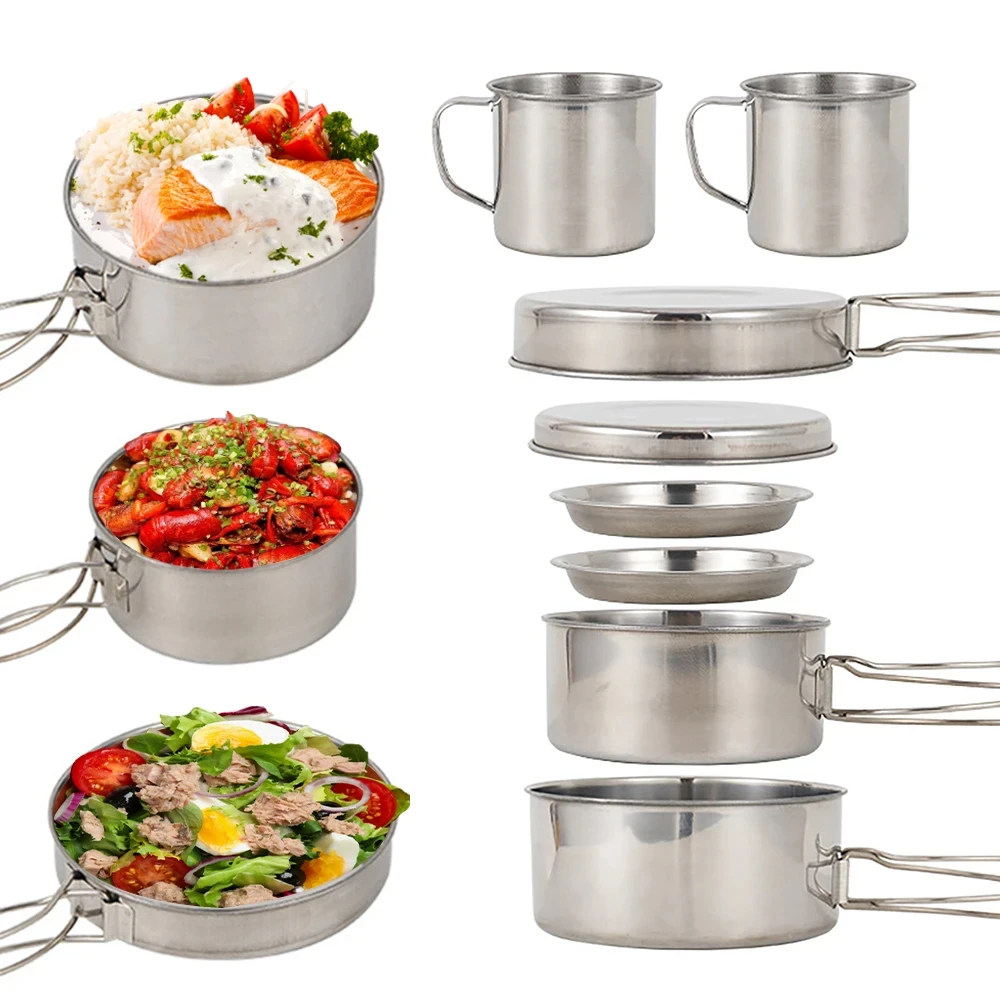 8pcs/Set Camping Cookware Mess - Camping Cooking Backpack ulasan dan harga