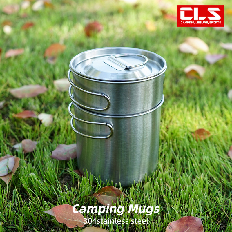 2Pcs/Set Camping Kettle Stainl - Camping Cooking Set With Kettle ulasan dan harga