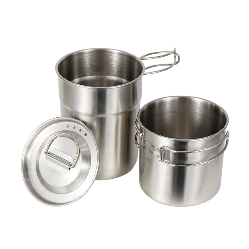 2Pcs/Set Camping Kettle Stainl - Camping Cooking Set With Kettle ulasan dan harga