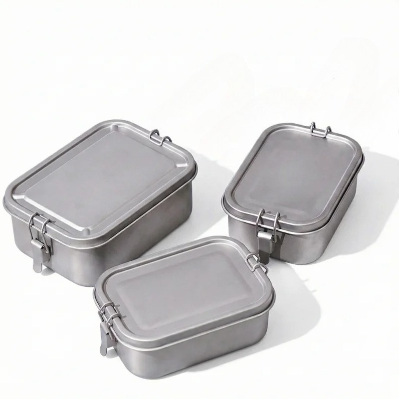 Stainless Steel Lunch Box With - Mess Kit Titanium ulasan dan harga