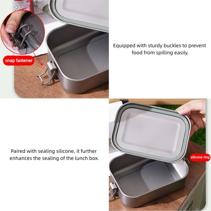 Stainless Steel Lunch Box With - Mess Kit Titanium ulasan dan harga