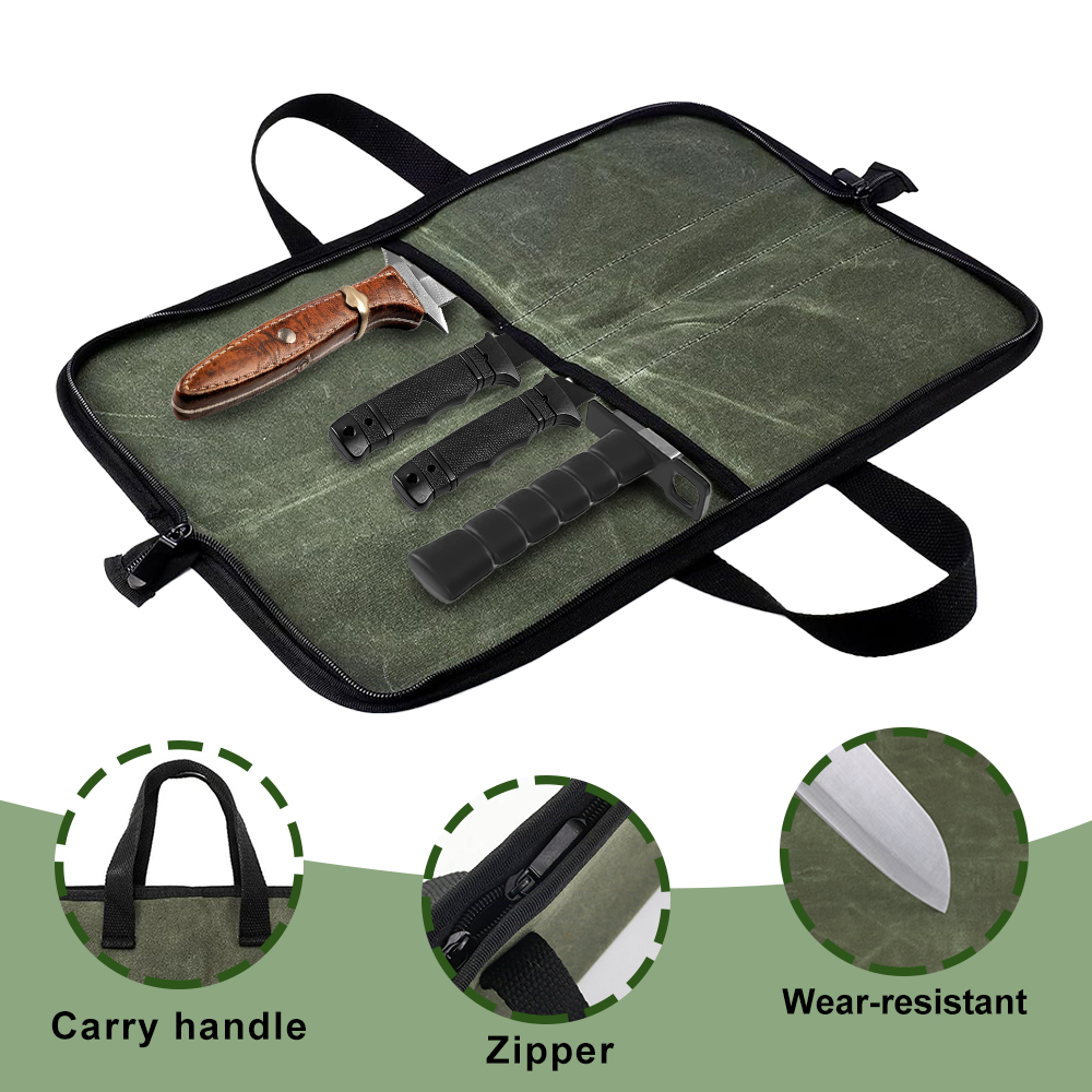 Waxed Canvas Knife Roll Bag Mu - Camping Cooking Backpack ulasan dan harga