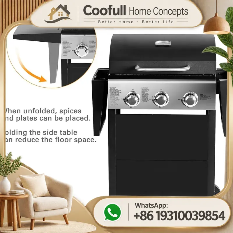 Propane Gas Grill With Side Bu - Camping Cooking Table Foldable ulasan dan harga