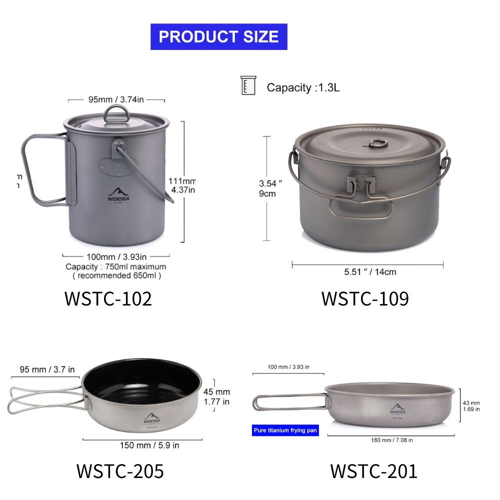 Widesea Camping Tableware Tita - Mess Kit Titanium ulasan dan harga