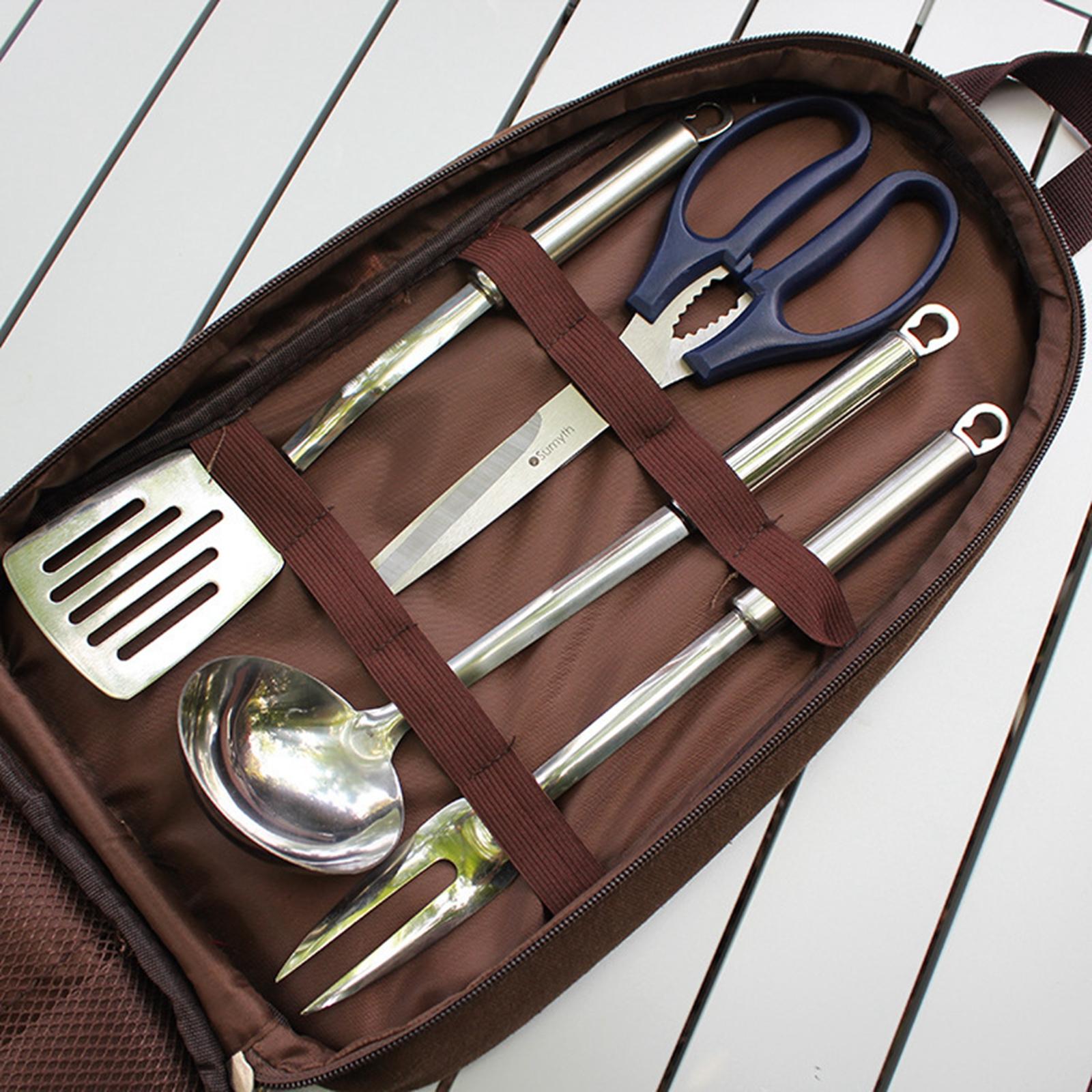 7pcs Camping Kitchen Utensil S - Camping Cooking Equipment Bag ulasan dan harga