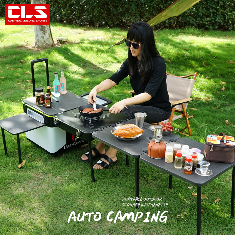 Portable Mobile Camping Kitche - Camping Cooking Table With Storage ulasan dan harga