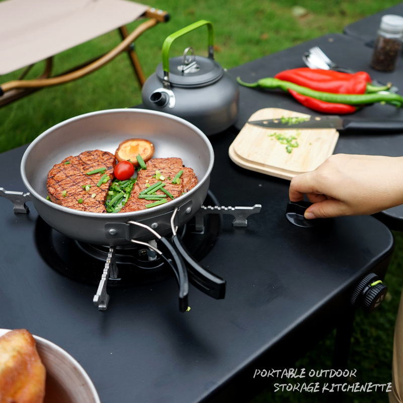 Portable Mobile Camping Kitche - Camping Cooking Table With Storage ulasan dan harga