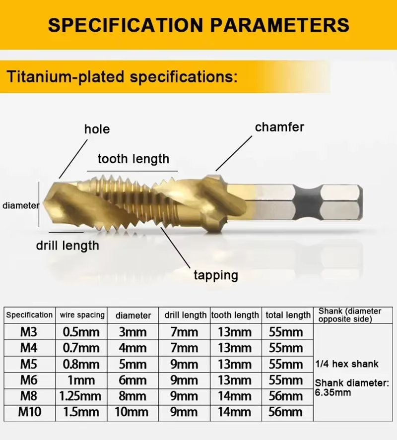 6PCS Metric Titanium Drill Tap - Mess Kit Titanium ulasan dan harga