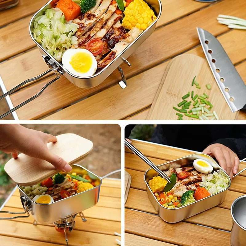 304 Stainless Steel Lunch Box  - Mess Kit Titanium ulasan dan harga
