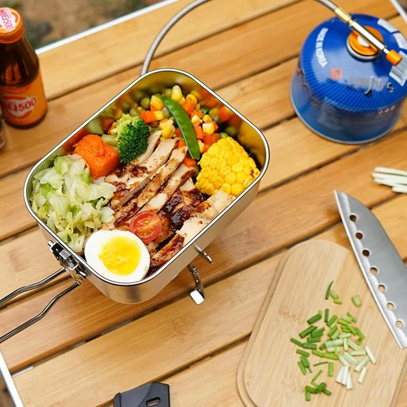 304 Stainless Steel Lunch Box  - Mess Kit Titanium ulasan dan harga