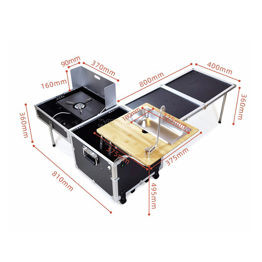Outdoor movable kitchen Cookin - Camping Cooking Table With Storage ulasan dan harga