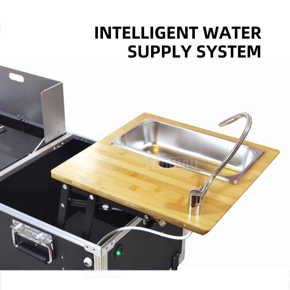 Outdoor movable kitchen Cookin - Camping Cooking Table With Storage ulasan dan harga