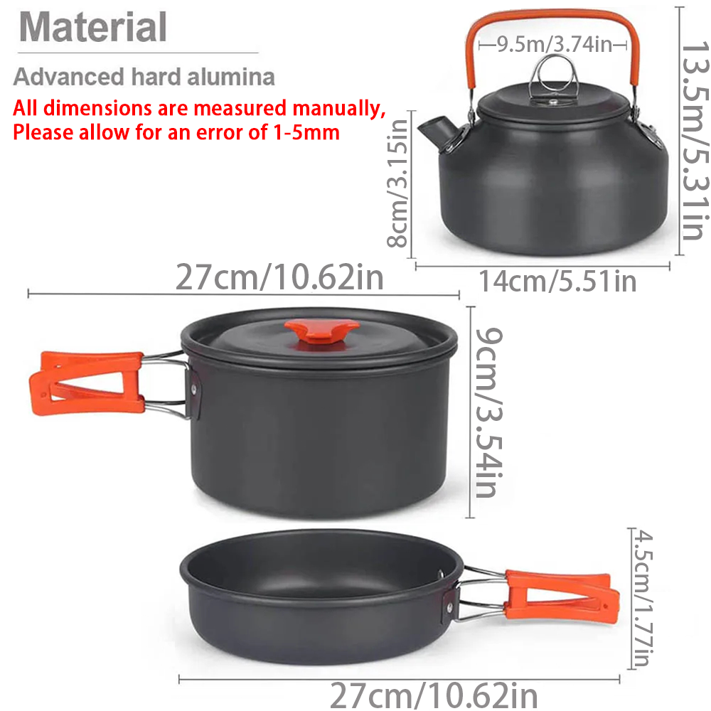 1pcs/1set Camping Cookware Kit - Camping Cooking Backpack ulasan dan harga