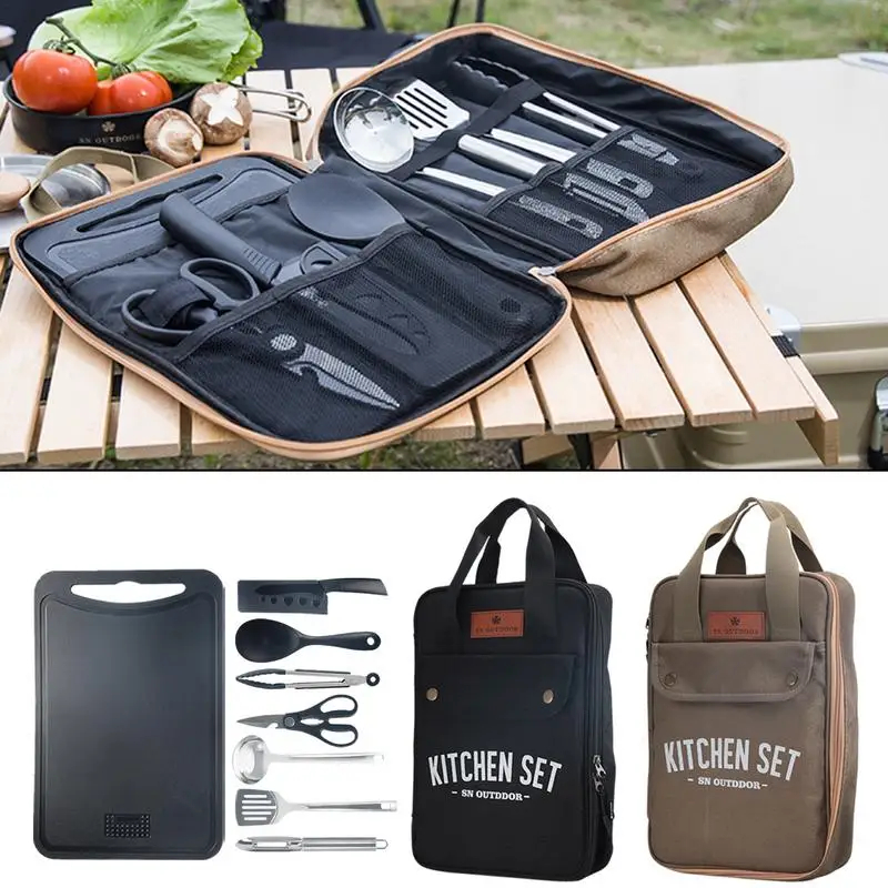 8pcs Camping Kitchen Cookware  - Camping Cooking Utensil Set ulasan dan harga