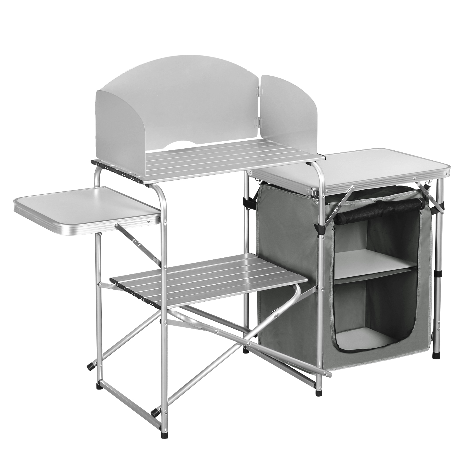 Aluminium Foldable Camping Cab - Camping Cooking Table With Storage ulasan dan harga