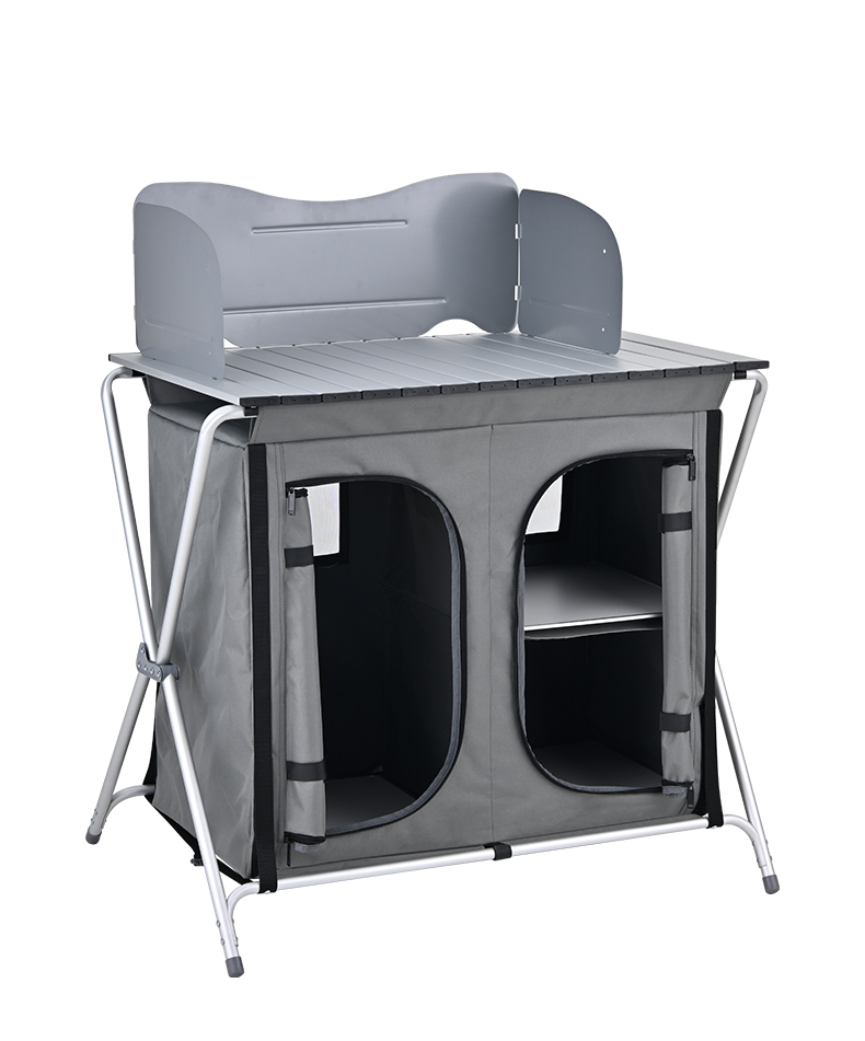 Aluminum Folding Outdoor Porta - Camping Cooking Table With Storage ulasan dan harga