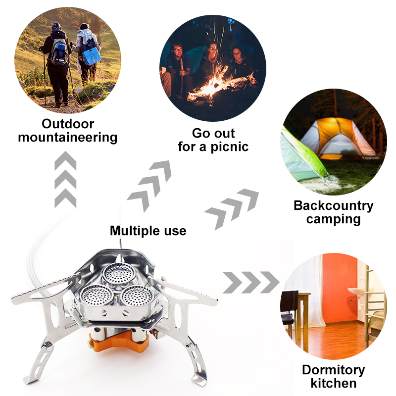 PACOONE Three Heads Gas Stove  - Camping Cooking Equipment Bag ulasan dan harga