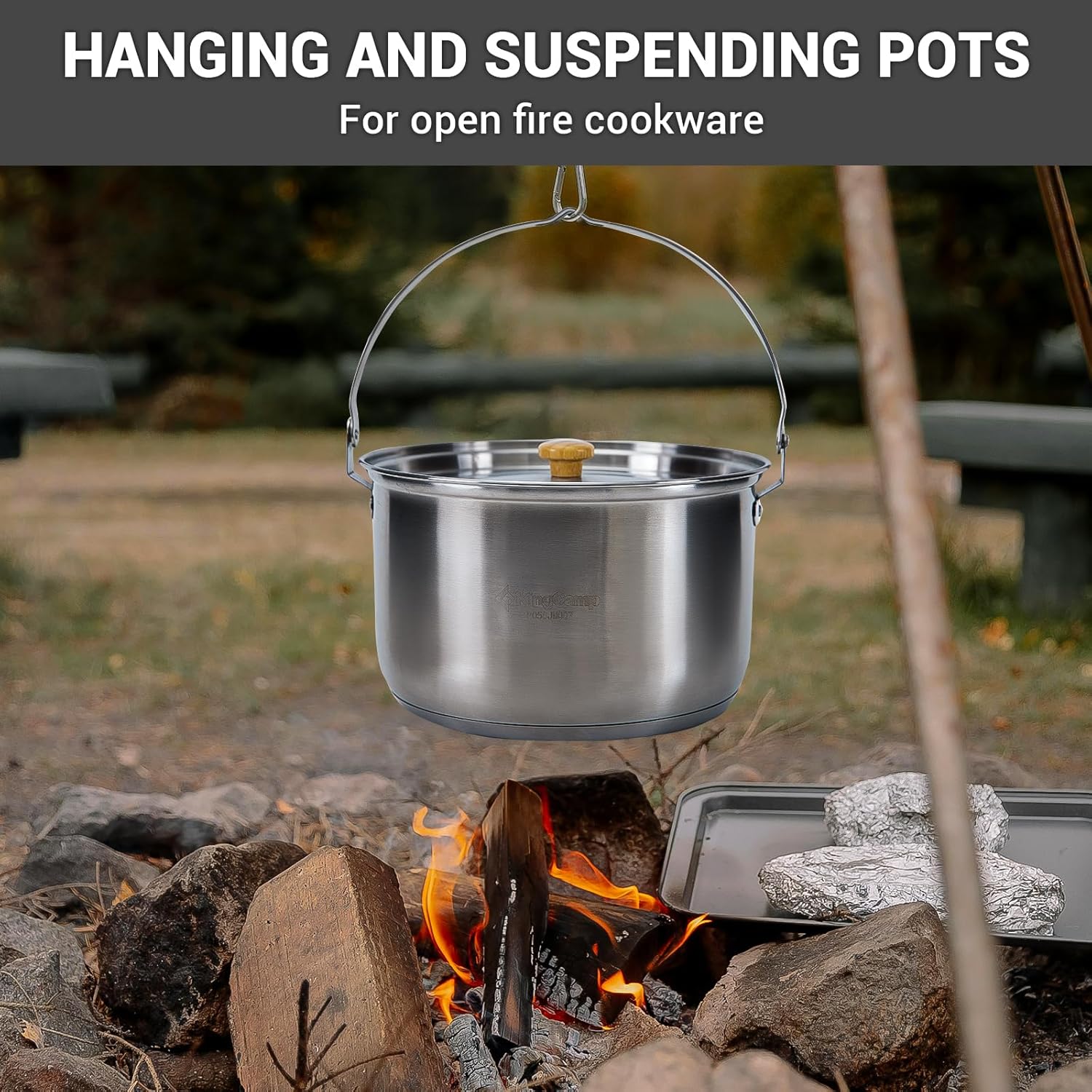 304 Stainless Steel Camping Co - Camping Cooking Set With Kettle ulasan dan harga
