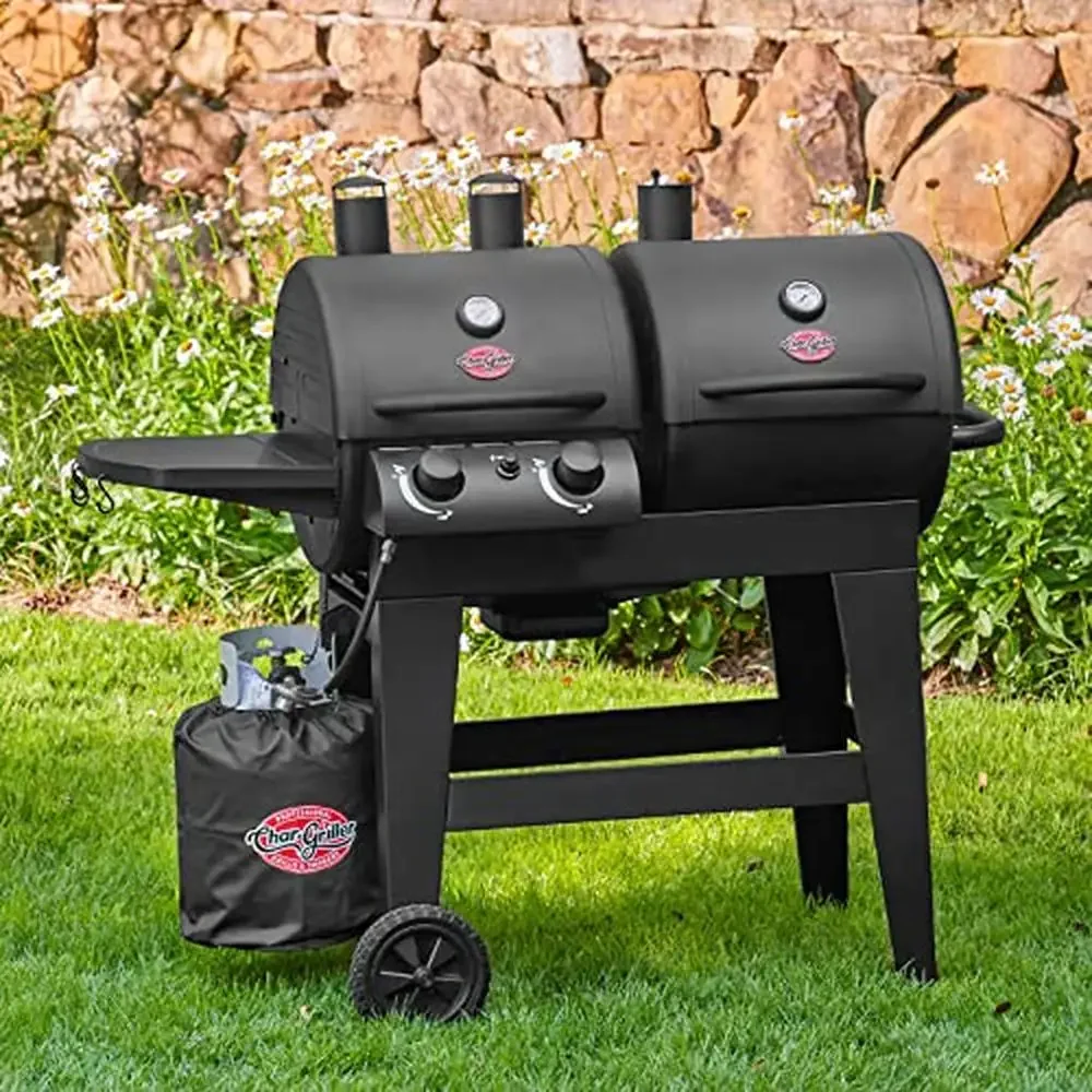 A 2-Burner Gas & Charcoal Gril - Charcoal Chimney Starter ulasan dan harga