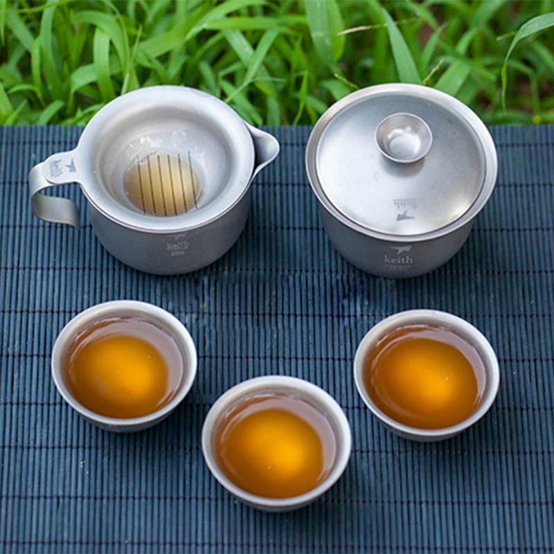 Keith Titanium Kung Fu Tea Set - Camping Cooking Set With Kettle ulasan dan harga