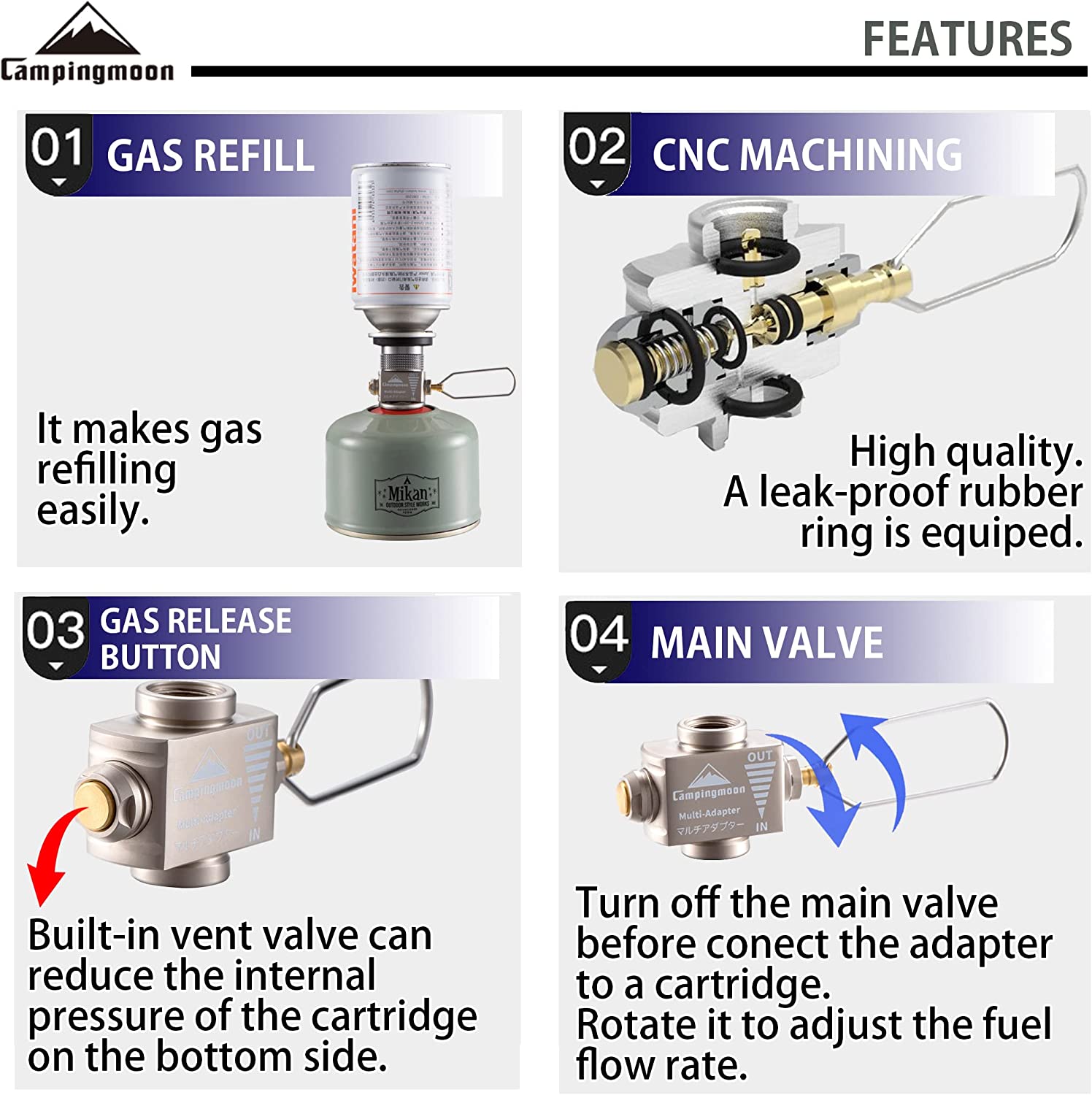 Gas Stove Adapter Gas Save wit - Camping Cooking Backpack ulasan dan harga