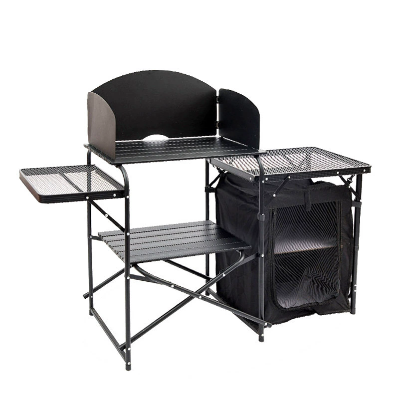 Outdoor Camping Folding Table, - Camping Cooking Table With Storage ulasan dan harga