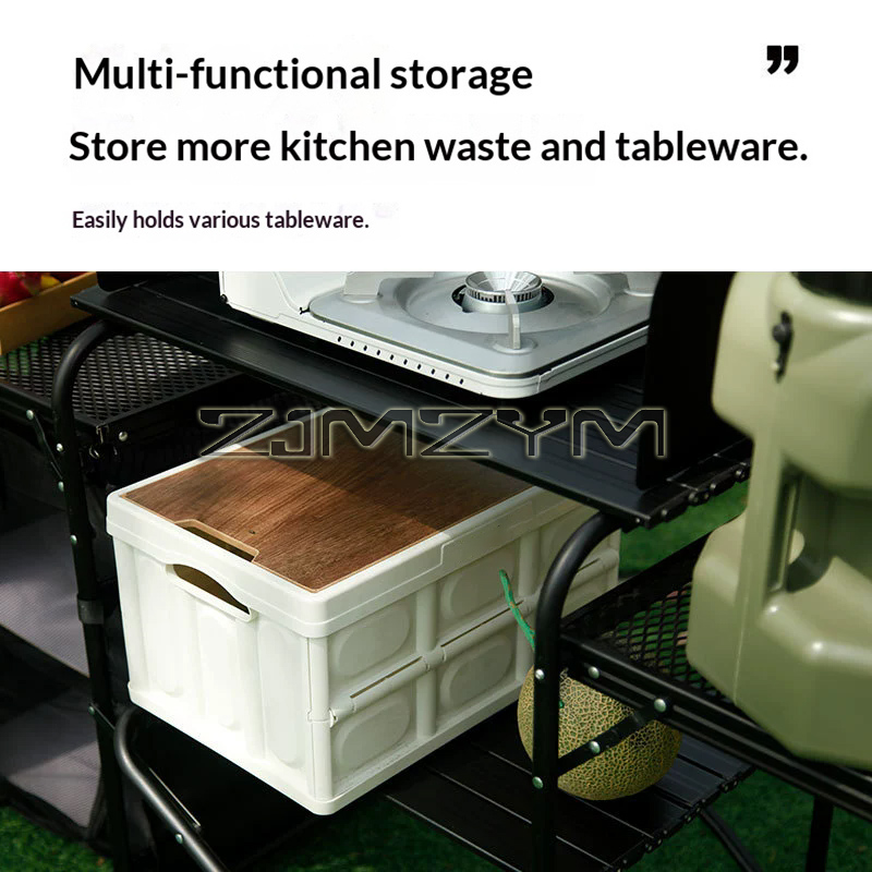 Outdoor Camping Folding Table, - Camping Cooking Table With Storage ulasan dan harga
