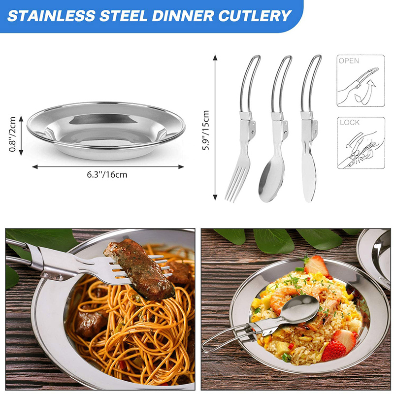 1 Set Outdoor Pot Pan Camping  - Camping Cooking Set With Kettle ulasan dan harga
