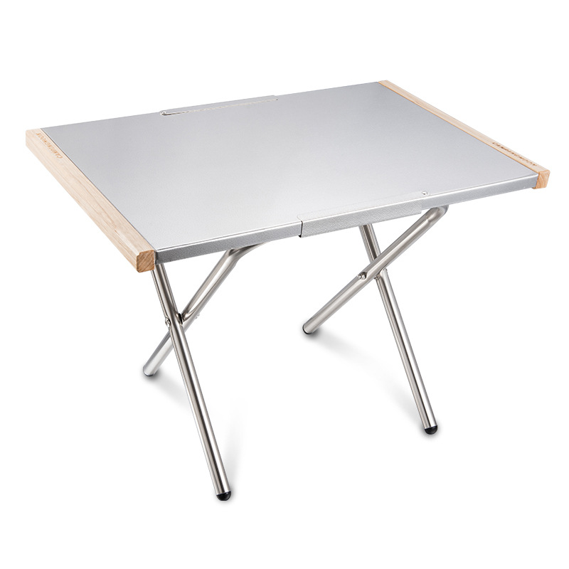 Outdoor Portable Stainless Ste - Camping Cooking Table With Storage ulasan dan harga
