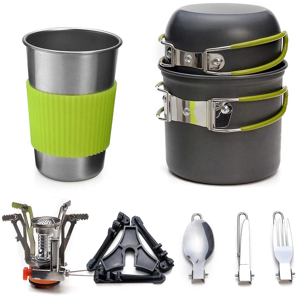 Camping Cookware Kit with Stov - Camping Cooking Backpack ulasan dan harga
