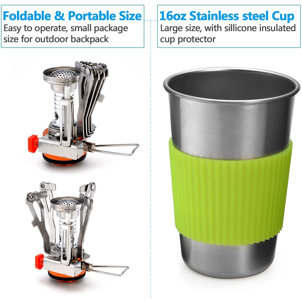 Camping Cookware Kit with Stov - Camping Cooking Backpack ulasan dan harga