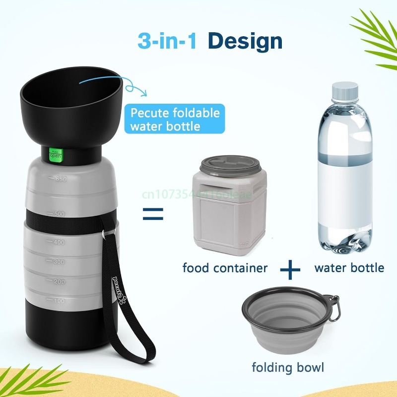 650ML Dog Water Bottle with 15 - Camping Cooking Bowl ulasan dan harga