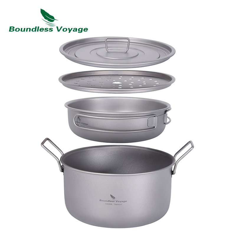 Boundless Voyage Camping Cooki - Mess Kit Titanium ulasan dan harga